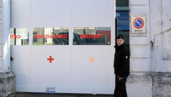 Centro del Hospital Militar, instalación donde fueron puesto en cuarentena los infectados en el área de Lodigiano.