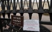 Instituciones culturales rusas como el Museo de San Petersburgo permanecen cerradas para evitar la expansión de la pandemia.