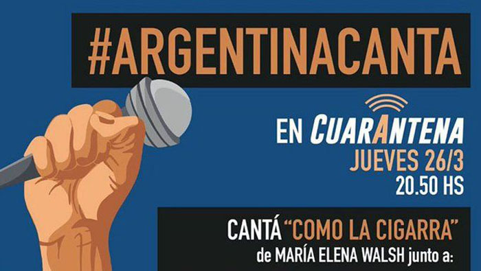 Argentina es uno de los países que ha adoptado la medida de cuarentena, por ello, ésta actividad es una alternativa cultural que transmite un mensaje de unión cívica ante el impacto del coronavirus.