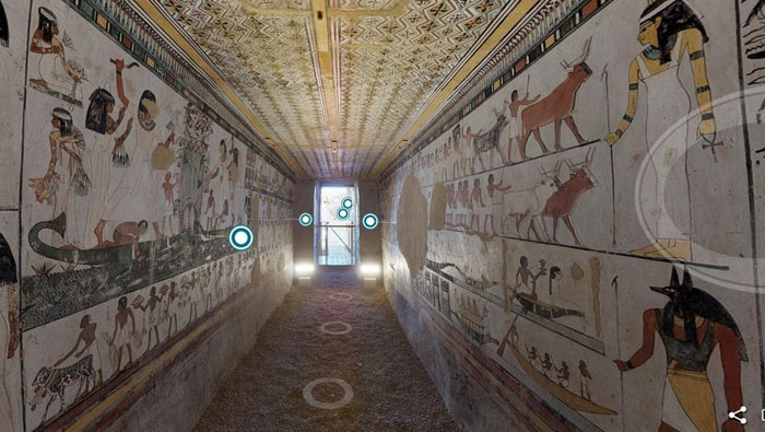 Ahora es posible realizar un recorrido virtual por pasadizos del Antiguo Egipto, mientras se resguarda del coronavirus en casa.