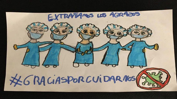 Presidente Alberto Fernández invita a la población a realizar un dibujo por quienes cuidan de la salud en medio de la pandemia por Covid-19.