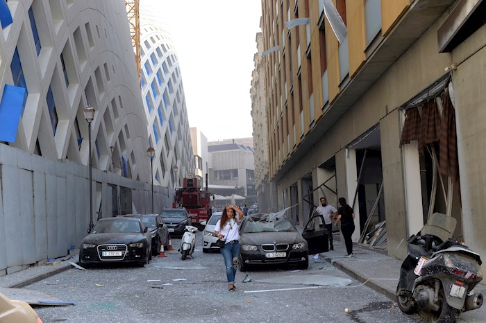 La capital del Líbano muestra graves daños en sus edificios y calles debido a las explosiones.