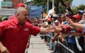 National Constituent Assembly President Diosdado Cabello greets pro-government supporters at a rally organized by President Nicolas Maduro in Caracas, Venezuela. February 12, 2020.  
