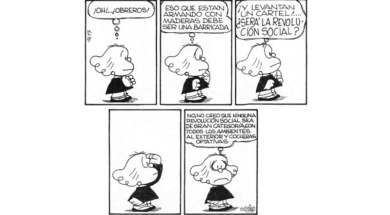 Libertad fue el último personaje de la tira. Se puede denominar a Libertad como una Mafalda pero en versión más radical, más restrictiva. Según Quino Libertad representa la ‘libertad’. Es la más chiquita del grupo y le revienta la gente alta. Edad: 6 años