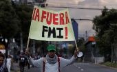 Sectores sociales ecuatorianos rechazaron el acuerdo de préstamo con el FMI.