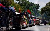 La caravana compuesta por más de 7.000 indígenas se dirige a Bogotá en donde estarán por varios días hasta ser escuchados por el presidente Duque.