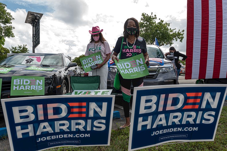 El binomio Biden-Harris marcha delante en la mayoría de las encuestas preelectorales en Estados Unidos.