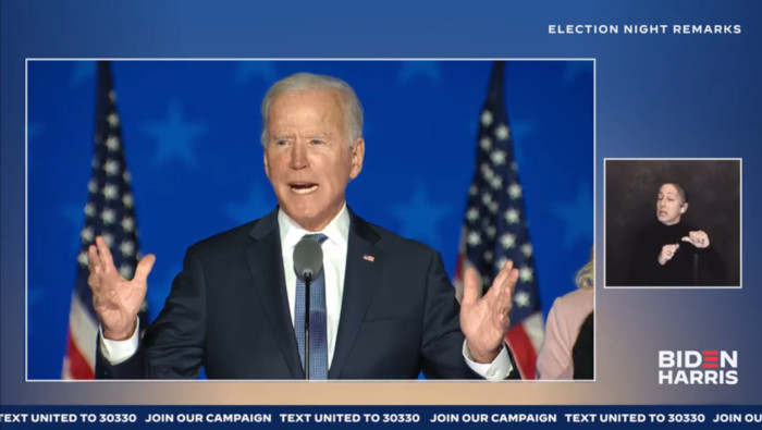 Joe Biden dijo que se encamina a ganar las elecciones presidenciales de este martes en Estados Unidos.