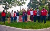 Los militantes del FMLN que asistieron al acto de conmemoración reafirmaron su compromiso revolucionario.