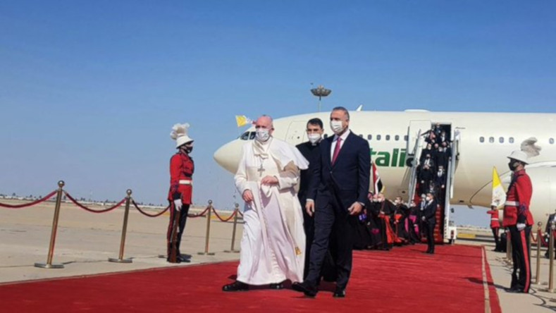 El jefe de la Iglesia católica llegó a Irak el 5 de marzo de 2021 bajo el lema: “Todos vosotros sois hermanos”.  