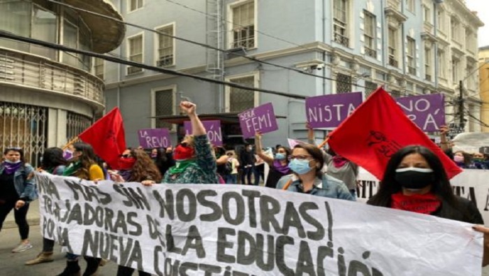 Cerca de medio millón de mujeres se movilizaron en Santiago de Chile este 8 de Marzo.