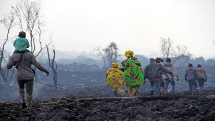 Según la Acnur, 280.000 desplazados por el conflicto armado han sido afectados por la erupción del volcán Nyiragongo.