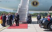 Al llegar a Ginebra, Biden fue recibido por el Presidente de Suiza y otras autoridades locales.