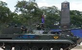 El desfile cívico-militar se realizó en el campo de Carabobo, donde hace 200 años se ejecutó la gesta independentista.