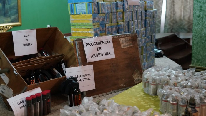El material bélico fue encontrado en los depósitos de la policía boliviana y provenían fundamentalmente de Argentina y Ecuador.