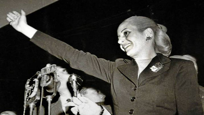Eva Perón fue presidenta de la nación de 1974-1976. Murió de cáncer a los 33 años de edad.