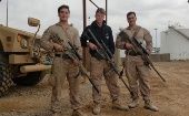 American soldiers guarding oil near the Conoco oil field in Deir Ez Zor, Syria.