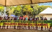 Unas 4.000 mujeres de 150 pueblos originarios brasileños participaron en esta  Segunda Marcha de Mujeres Indígenas en medio de un clima inseguro y una escalada de tensión en el país.