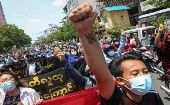 Miles de personas protestan contra el actual gobierno militar en Myanmar.