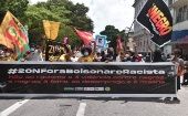 Hubo marchas en un centenar de ciudades de Brasil para exigir la destitución del presidente Bolsonaro.