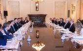 Diplomats and entrepreneurs discuss cooperation agreements, Buenos Aires, Argentina, Dec. 7, 2021. 