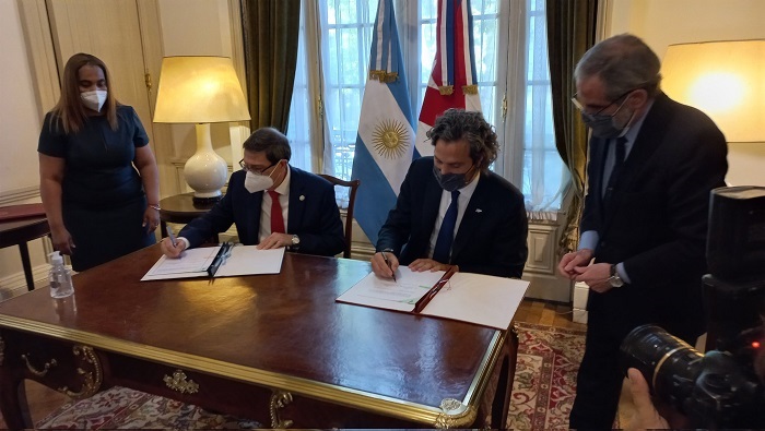 Rodríguez Parrilla agradeció la posición argentina contra el Bloqueo Económico impuesto por Estados Unidos a Cuba.