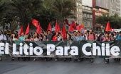 Trabajadores chilenos nuevamente exigieron que el litio sea explotado en beneficio de todo el pueblo.