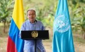 Antonio Guterres hizo un llamado durante la conmemoración del quinto aniversario del Acuerdo de Paz a preservar los principios de aquel convenio.