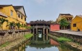 Photo taken on April 1, 2020 shows a tourist attraction in Hoi An ancient city in Vietnam