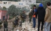 Los palestinos de Beita y aldeas cercanas se concentran para protestar contra la construcción del asentamiento ilegal israelí de Evaytar.