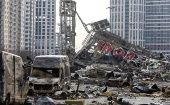 Ruins of a shopping center in Ukraine, April 2022.