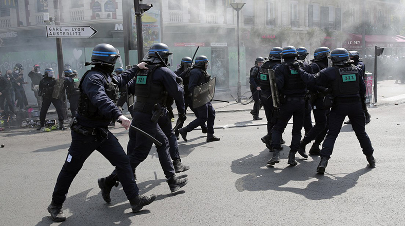En varias ciudades de Francia, las marchas por el Día Internacional de los Trabajadores fueron reprimidas por la Policía; las zonas donde se presentaron confrontaciones fueron en ciudades como Nantes, Rennes, Marsella, Lyon, Dijon y Estrasburgo.