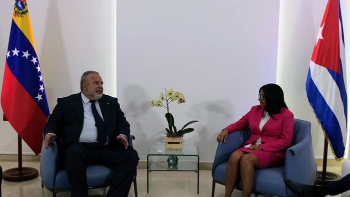 El encuentro entre Delcy Rodríguez y Manuel Marrero se suma a otras actividades del jefe de Gobierno cubano en tierras venezolanas.
