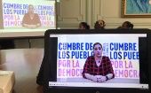 La representante de la FMC, Gretel Marante, participó mediante un video, ante la negativa de EE.UU. de otorgar visas a los miembros de la sociedad civil cubana.