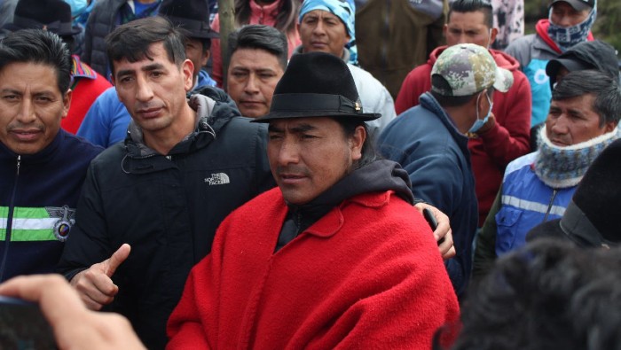 El líder de la Confederación de Nacionalidades Indígenas del Ecuador, Leonidas Iza, fue detenido en el sector Lasso, en la provincia de Cotopaxi.