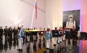 En el acto de izaje de la bandera venezolana participaron los ministros de Defensa e Interior, entre otros titulares del Gabinete.