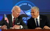U.S. President Joe Biden (L) & Israeli Prime Minister Yair Lapid (R), July 14, 2022.