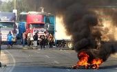 Autoridades peruanas confirmaron la existencia de bloqueos de carreteras en varias regiones del país.