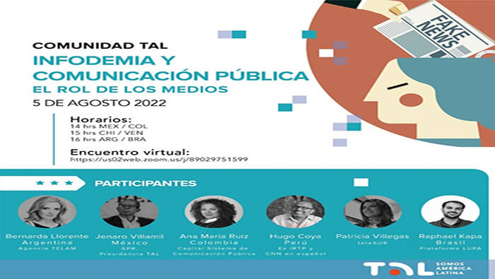 Varios periodistas, directivos o exdirectivos de medios latinoamericanos intercambiaron opiniones sobre el contexto global actual y el fenómeno de la infodemia.
