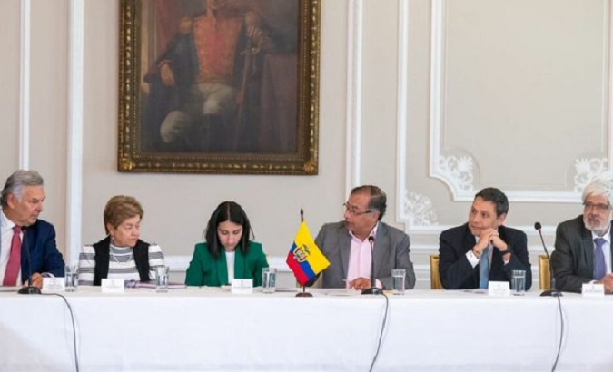 Colombian President Gustavo Petro (C), Aug. 23, 2022.