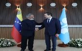 "Damos la bienvenida en la patria de Bolívar y Chávez al Secretario General de la OPEP, su excelencia Haitham Al Ghais y su comitiva", expuso el canciller venezolano.