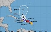 Autoridades meteorológicas dominicanas indicaron que a las 13H00 (hora local) el centro de la tormenta estaba a unos 360 km al sureste de Ponce, Puerto Rico.