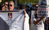 Periodistas y familiares piden justicia por el asesinato del periodista Javier Valdez en 2017.