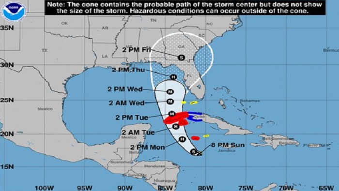 Ian debe cruzar Cuba el próximo martes con categoría de huracán para tomar rumbo a la Florida, región que debe impactar en las primeras horas del miércoles.
