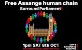 Poster of the Free Assange Human Chain campaign.  