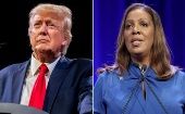 Ex- President Donal Trump and NYC Attorney General Letitia James. Apr. 13, 2023. 