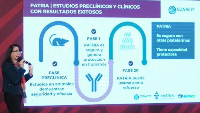 “Tenemos ya la vacuna Patria como refuerzo con los datos de la fase final siendo exitosos”, señaló Álvarez-Buylla.