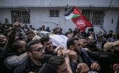 Cientos de palestinos condenaron el asesinato de dos jóvenes árabes en la ciudad de Qabatiya, Cisjordania.