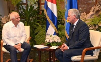 En el marco de su visita a la isla, que inició el miércoles pasado, Borrell se reunió este viernes con el presidente de Cuba, Miguel Díaz-Canel.
