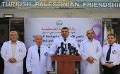 Palestinian health authorities announcing the medicine shortages in Gaza. Jul. 18, 2023.